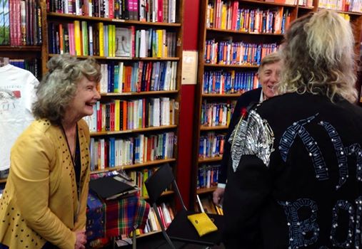 Margaret A. Harrell speaking at reception for the Keep this Quiet Book Series at Carmichael's Bookstore - GonzoFest 2014 introduced by Ron Whitehead