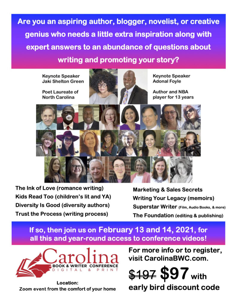 Legacy Writing – Carolina Book & Writer Conference – Feb. 13